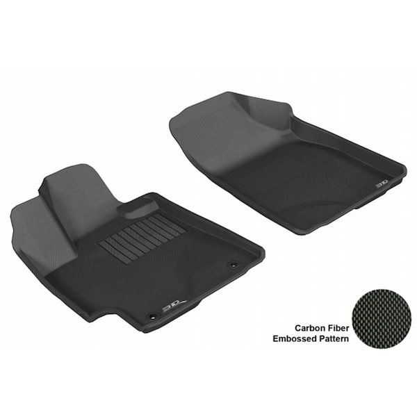 3D Maxpider TOYOTA HIGHLANDER 2008-2013 HYBRID KAGU BLACK R1 Floor Mat L1TY15711509 - main